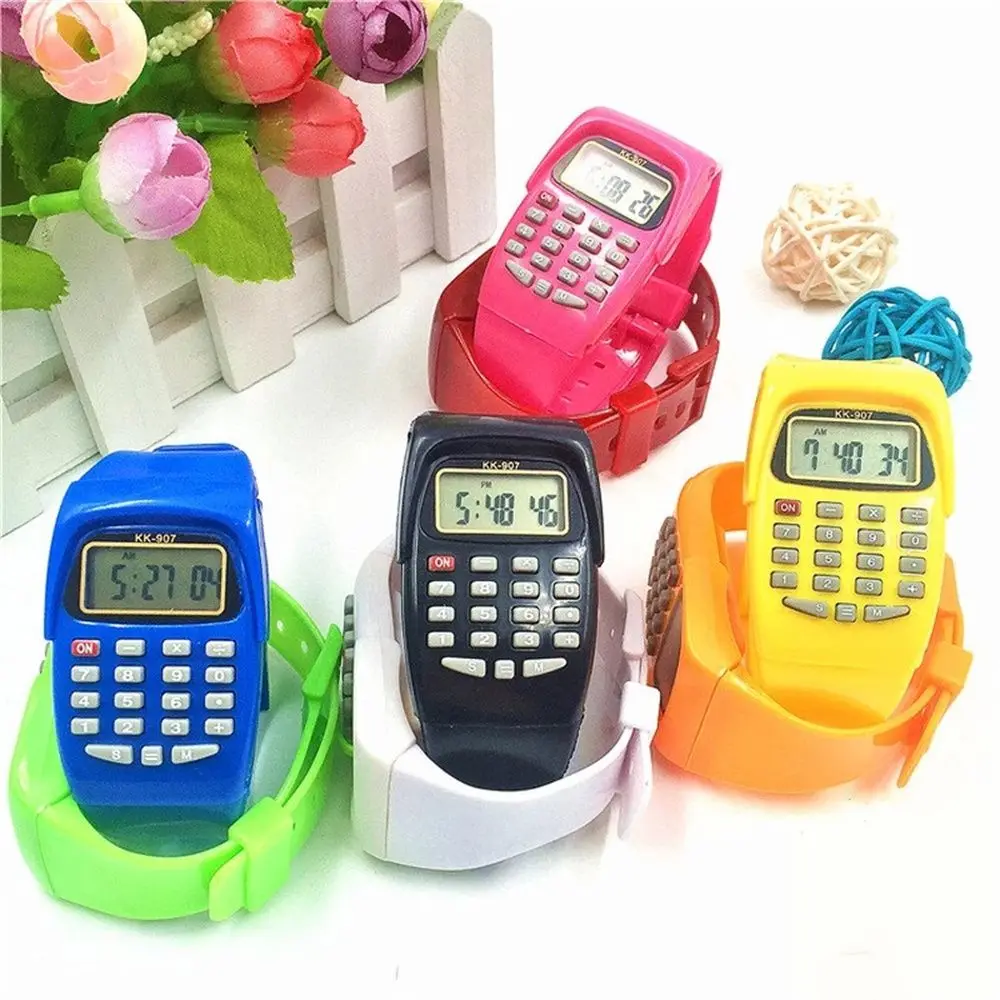 Multifunctional Students Classic Children Watch Silicone For Kids Date Electronic Calculator LCD Screen Calculator Wrist Watch