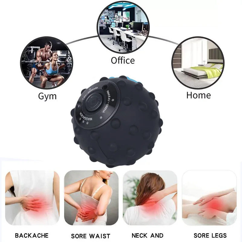 Electric Massage Ball Health Care Sport Fascia Ball Muscle Relaxation Boay Massager Fitness Yoga Exercise Vibrating Yoga Fitness