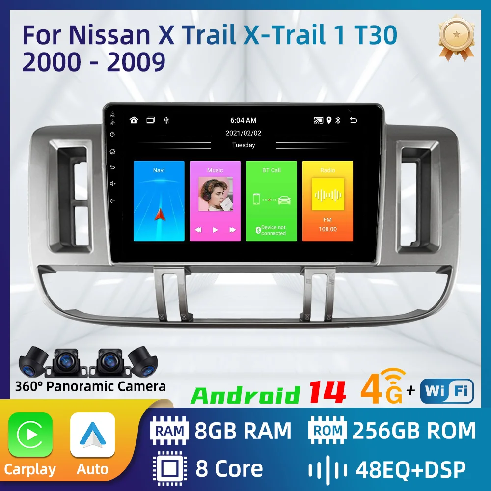 

Автомобильный радиоприемник на Android для Nissan X Trail X-Trail 1 T30 2000 - 2009 2 Din мультимедиа FM RDS WIFI GPS-навигация стерео Carplay авто