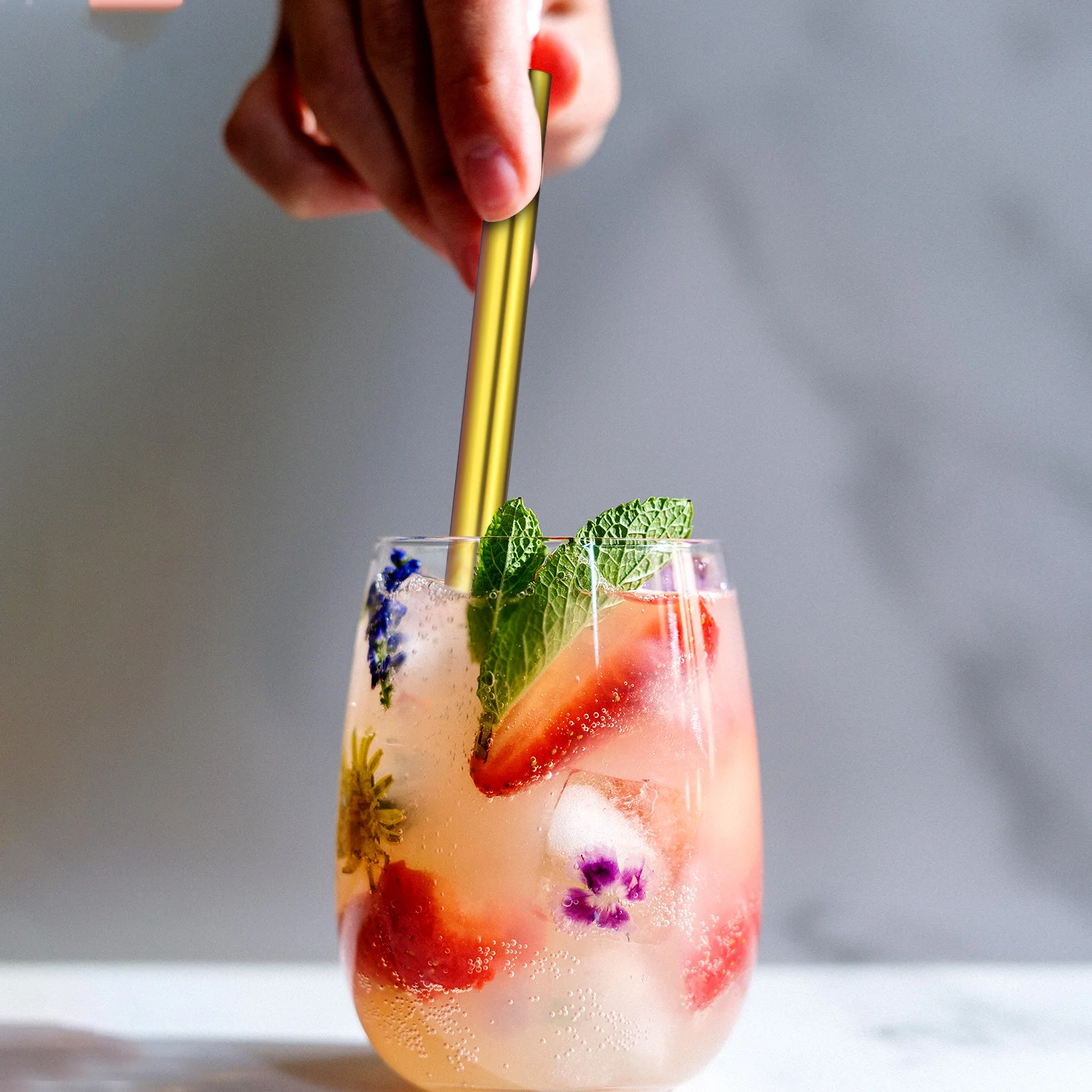 

4pcs Stainless Steel Straws Reusable Colored Drinking Straw Set For Smoothie Milk Tea Stirrer Washable Rustproof Kitchen