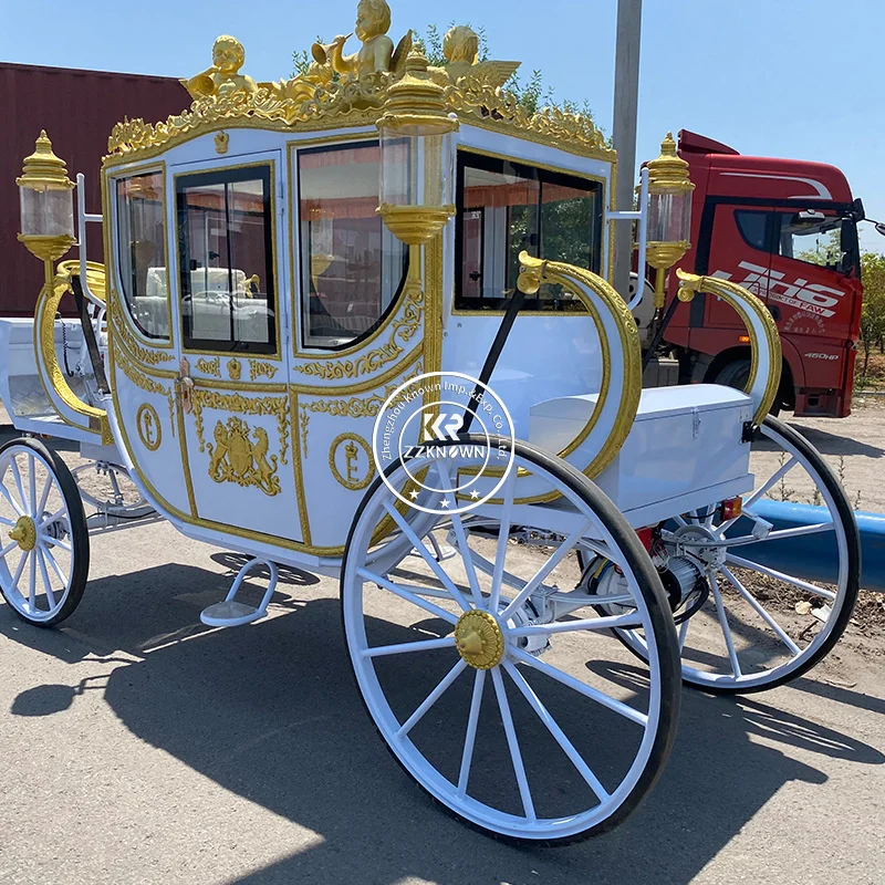 Royal Horse Carriage Manufacturer Wedding Vehicle Wagon Sightseeing Electric Horseless Carriage for Sale