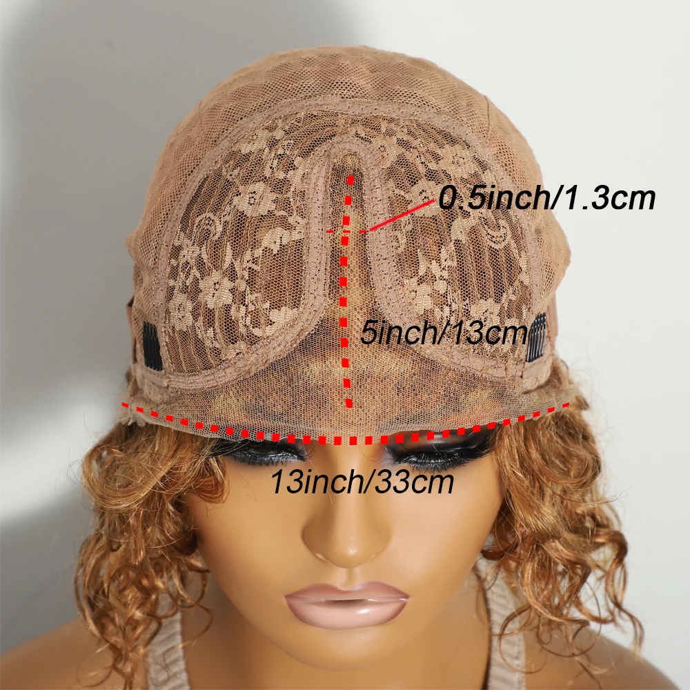 Nessuna colla onda d'acqua 13x5*1 onda sciolta parrucca senza colla capelli umani pronti pre-tagliati parrucche frontali in pizzo per le donne pre pizzicate da 10 pollici