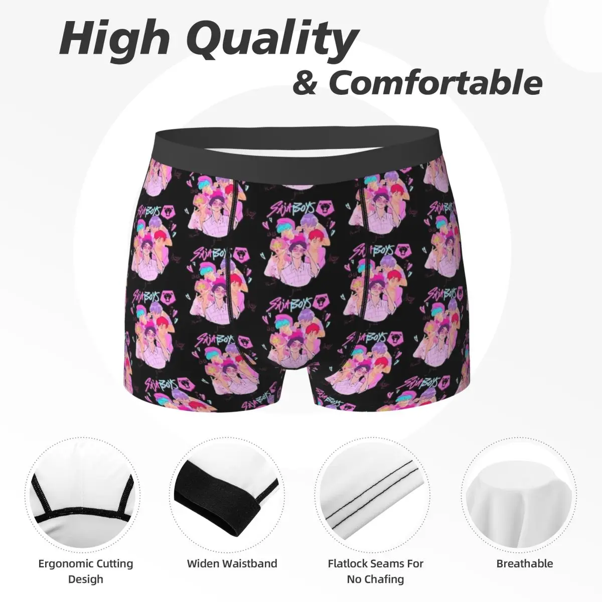 Lindo divertido película música Kpop Huntrix ropa interior hombres bragas estampado divertido Boxer Shorts Trenky Boxer Brief de talla grande 2XL