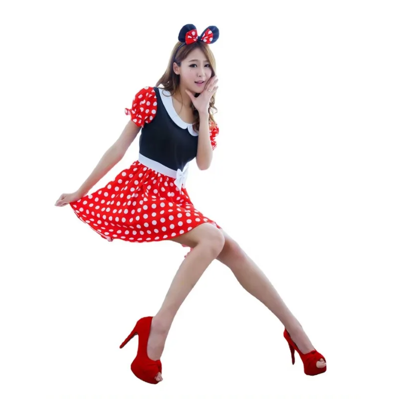 Womens Missy Mouse Red Dress Halloween Performance Costume Halloween Party Night Game Uniform Prom Women's Costume