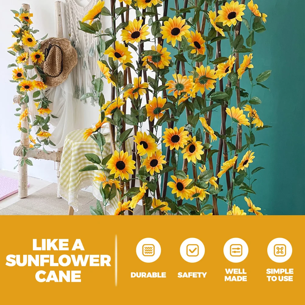 

1pc Artificial Sunflower Vine Silk Sunflowers Garland For Wedding Party Decor Hanging Garden Decoration Fake Vine