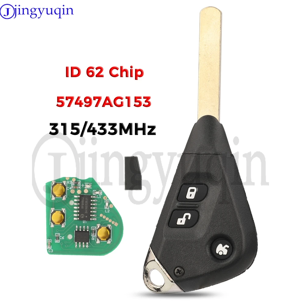 jingyuqin 57497AG153 315/433MHz 4D62 Chip Remote Car Key For Subaru Forester Impreza Liberty Outback 2004-2009 Tribeca Keys Fob