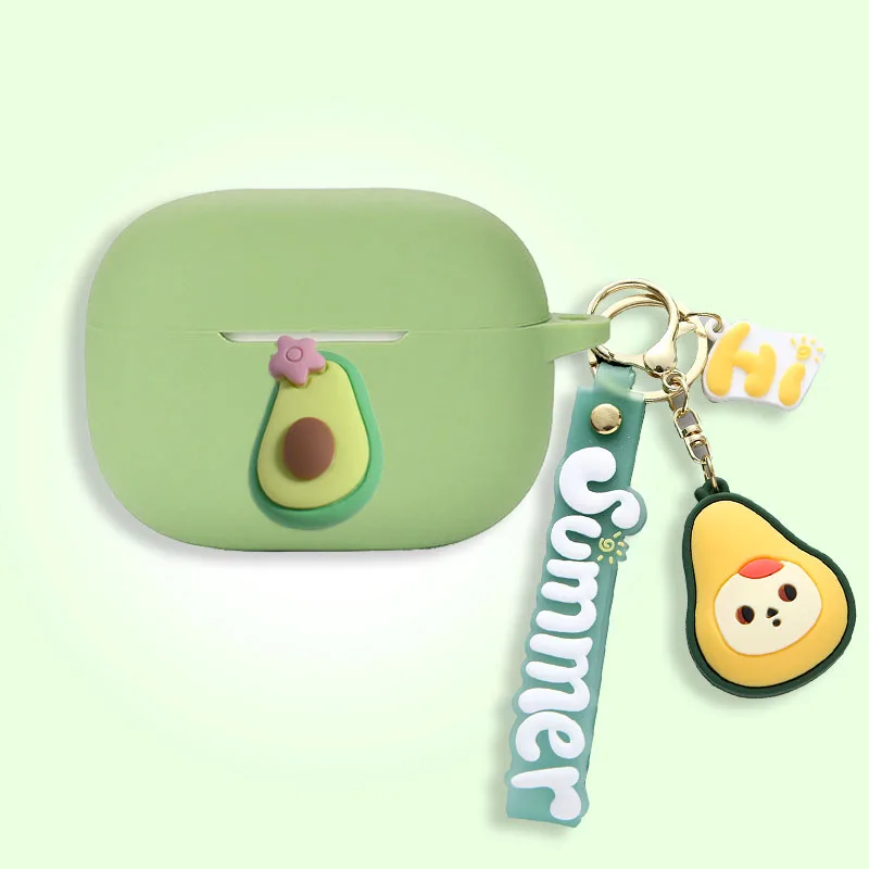 lovely For JBL Wave 200TWS Case Cute Fruit avocado chain Cover Silicone W200 Earphones Cover Case