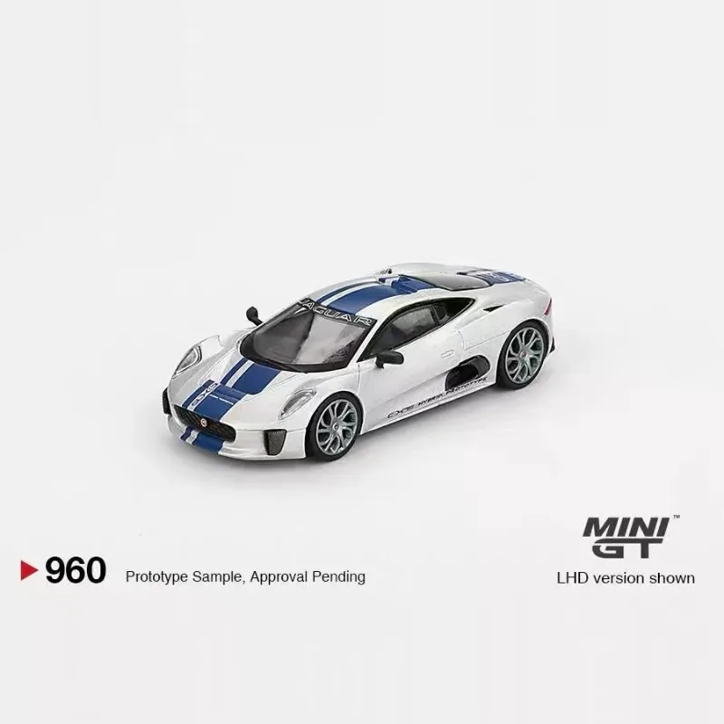 MINI GT 1:64 Jaguar CX75 modello di auto in lega di simulazione pressofusa, giocattolo per ragazzi, ornamento da collezione per adulti.