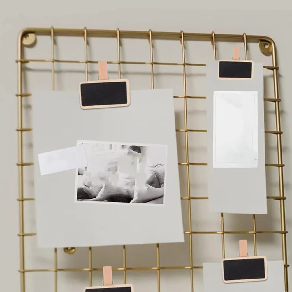 

50Pcs Small Chalkboard Sign Wooden Clip Boards Decorative Memo Clips for Food and Notes Mini Chalkboard Signs Wooden Clip Board