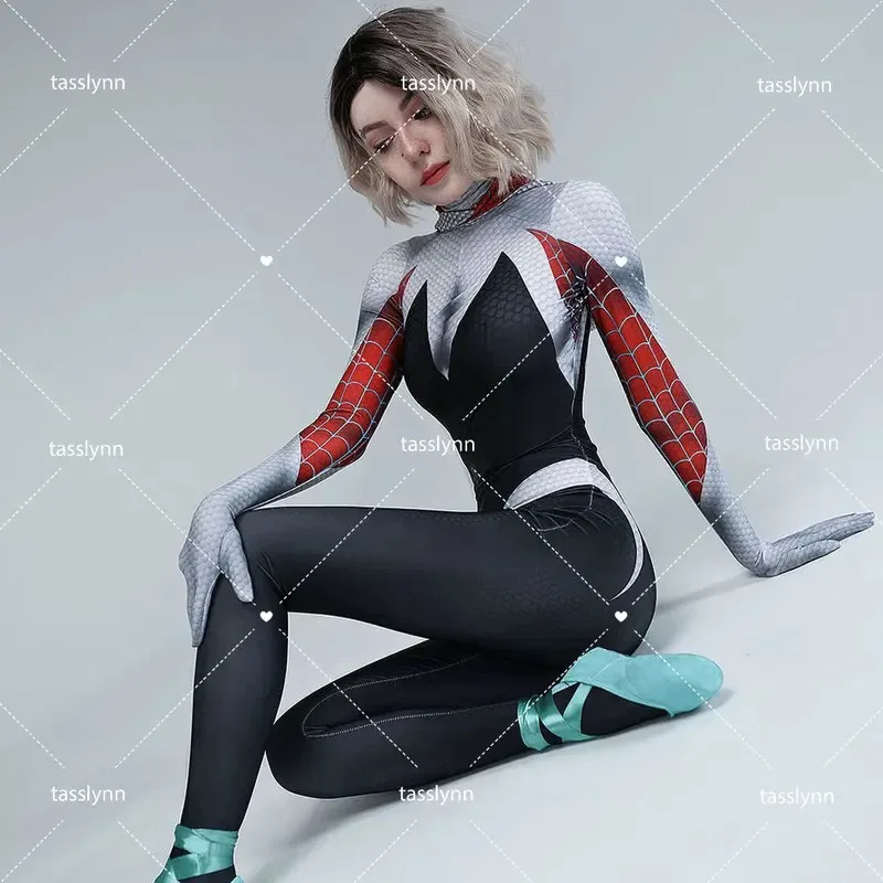 

Anime Cosplay Gwenom Costume Sexy Gwen Stacy Cosplay Halloween Costumes for Women Superhero Spider Girls Tights Suit