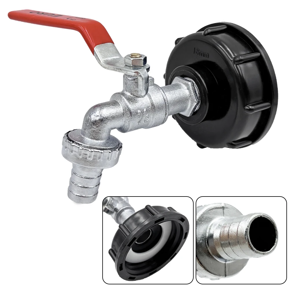 S60x6 Coarse Thread IBC Tank Tap Connecter X 1/2'' 3/4'' Water Coupling Adapter 1000L Garden Home Replacement Valve Fitting