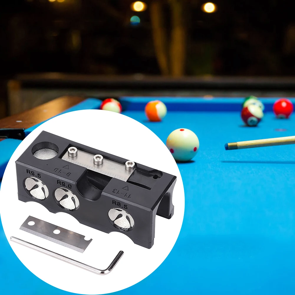

9 in 1 Billiard Cue Tip Grinding Tool Billiard Grinder Billiards Cue Repair Tool Arc Comparison Cue Tip Shaper