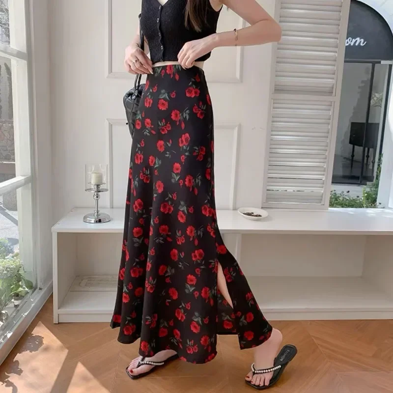 

Skirts for Women Woman Skirt High Waist Tight Midi Wrap Chiffon Y2k Vintage Luxury Elegant 2025 Trend Harajuku Clothing Sales V