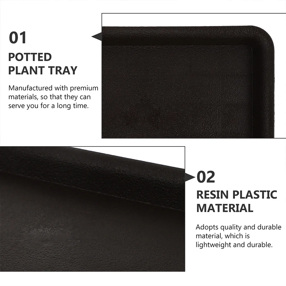 

4 Pcs Resin Plastic Tray Plant Saucers Rectangular Flowerpot Trays Durable Water Trays for Plants