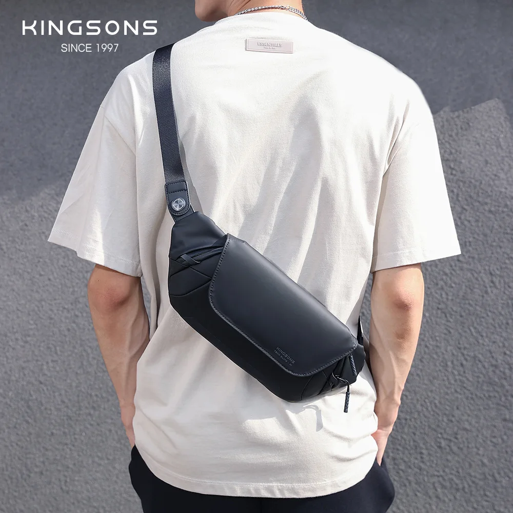 Imagem -02 - Kingsons Impermeável Crossbody Bolsas Bolsas de Peito Leve Masculino Bolsa de Hip-hop Legal Viagem Curta Simples