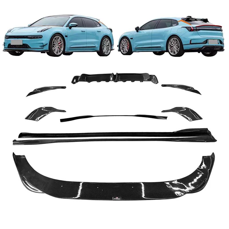 New True Carbon Fiber Body Kit Front Shovel Rear Diffuser Spoiler Blade Side Skirt Suitable for ZEEKR 001