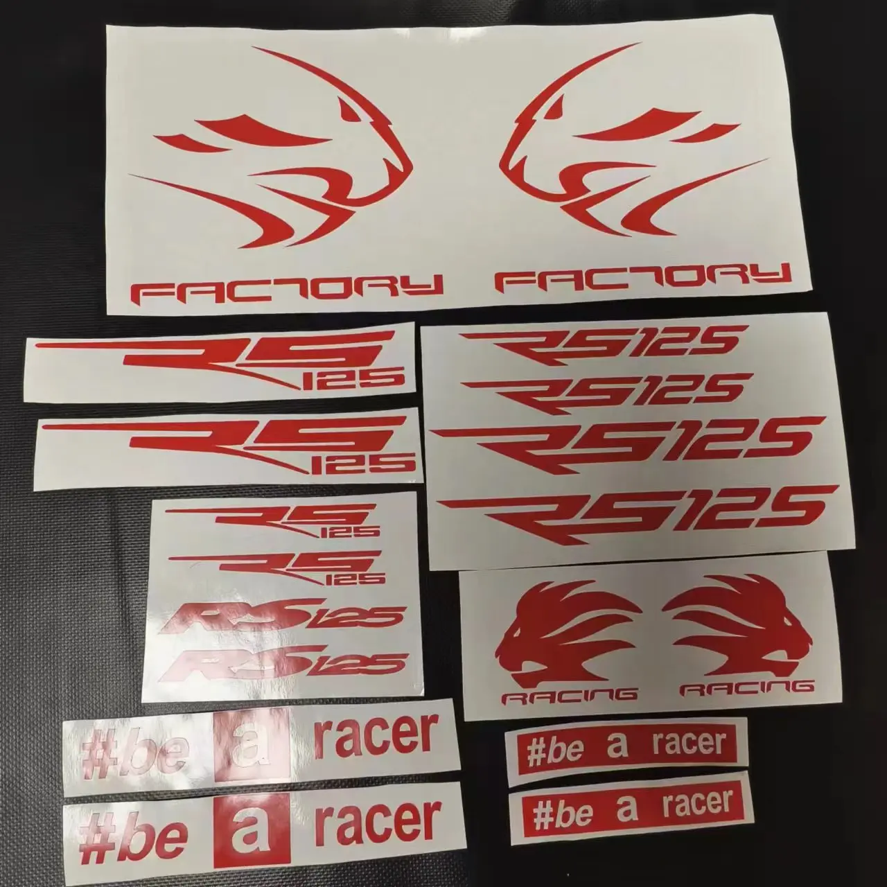 Calcomanías gráficas de fábrica RS125 para motocicleta, etiquetas de carenado, accesorio para Aprilia Racing RS125 RS 125, plateado, rojo y dorado