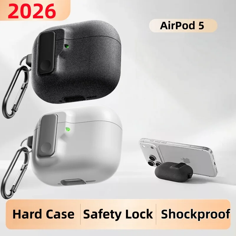 for AirPod 5 Case 2026 Eadphone Protective Case Cover with Phone Stand&Keychain Luxury Hard Case for Apple AirPods 4/5 Case Fund