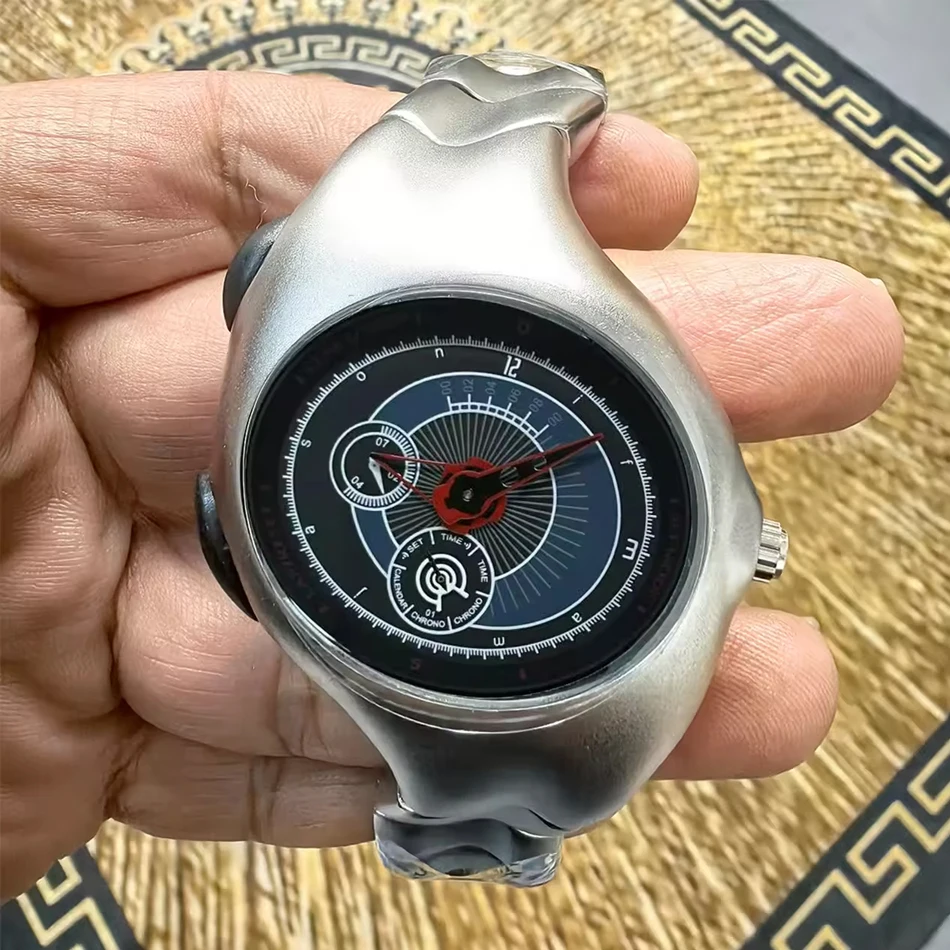 Fashionable Creative Vintage Alien Y2K Original Quartz Watch Twisted Design Watches For Man Reloj часы мужские наручные