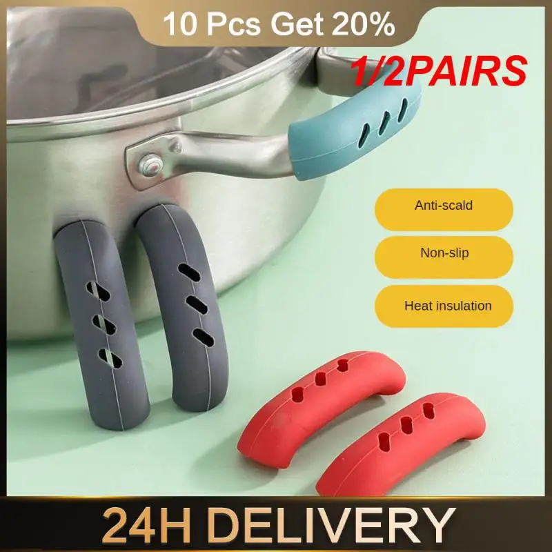 1/2PAIRS Anti-scald Protective Sleeve Not Easily Deformed Non-slip Silicone Handle Insulated Pot Handle