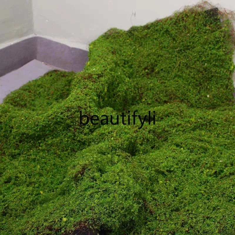 

Moss lawn moss, turf green landscape, decorative interior, green plant wall rockery display53