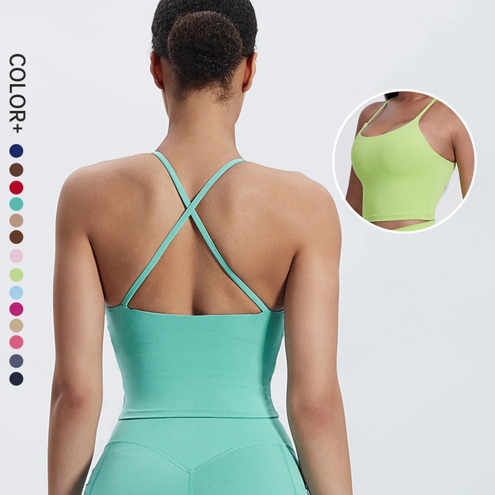 SHINBENE Sculpt Cloud Women's Longline Sports Bra Wirefree Padded Medium Support Workout Crop Top