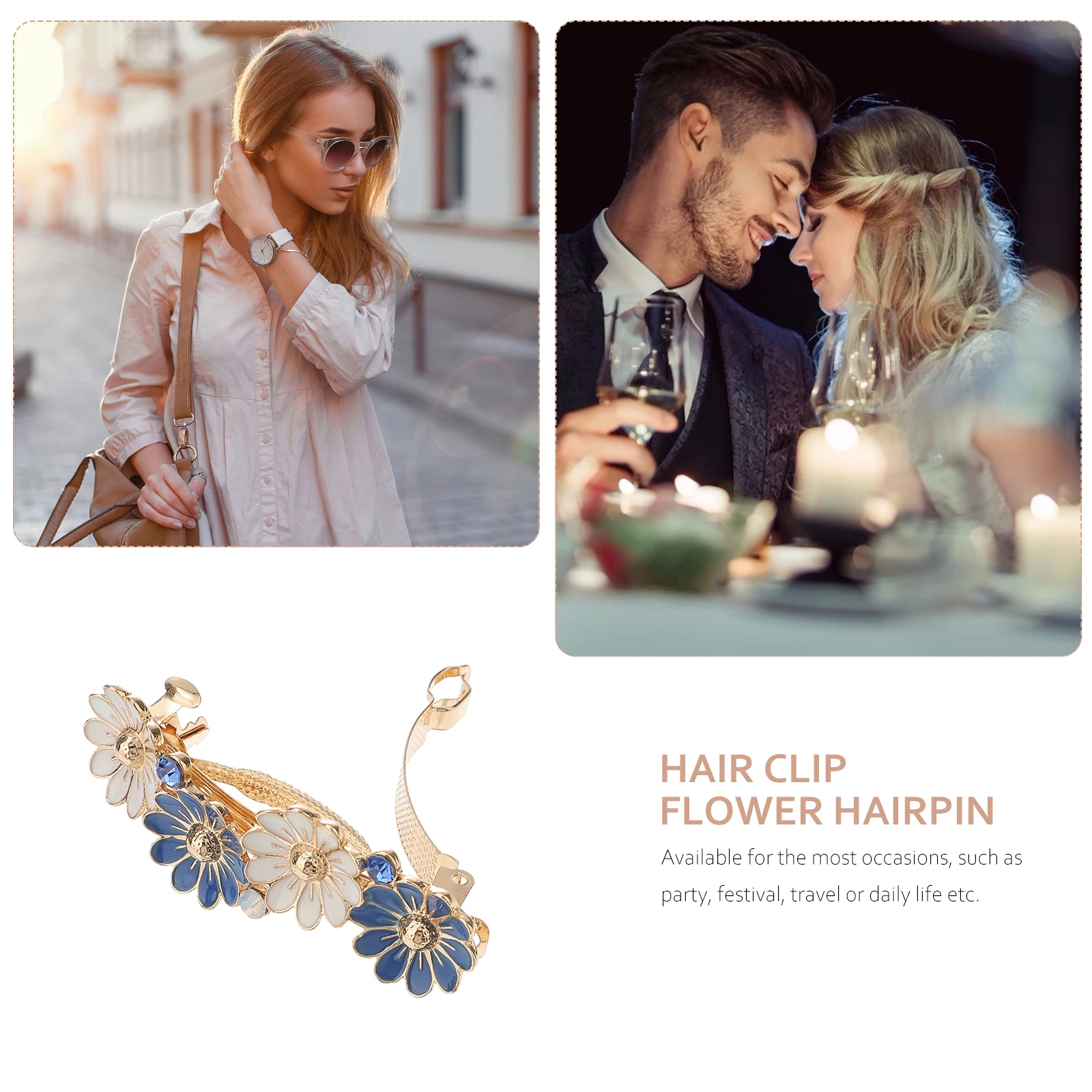 

Spring Hair Clips Mini Daisy Pins Vintage Flowers for Girls Daily Travel Beautiful Appearance Matching Dress-ups Lightweight