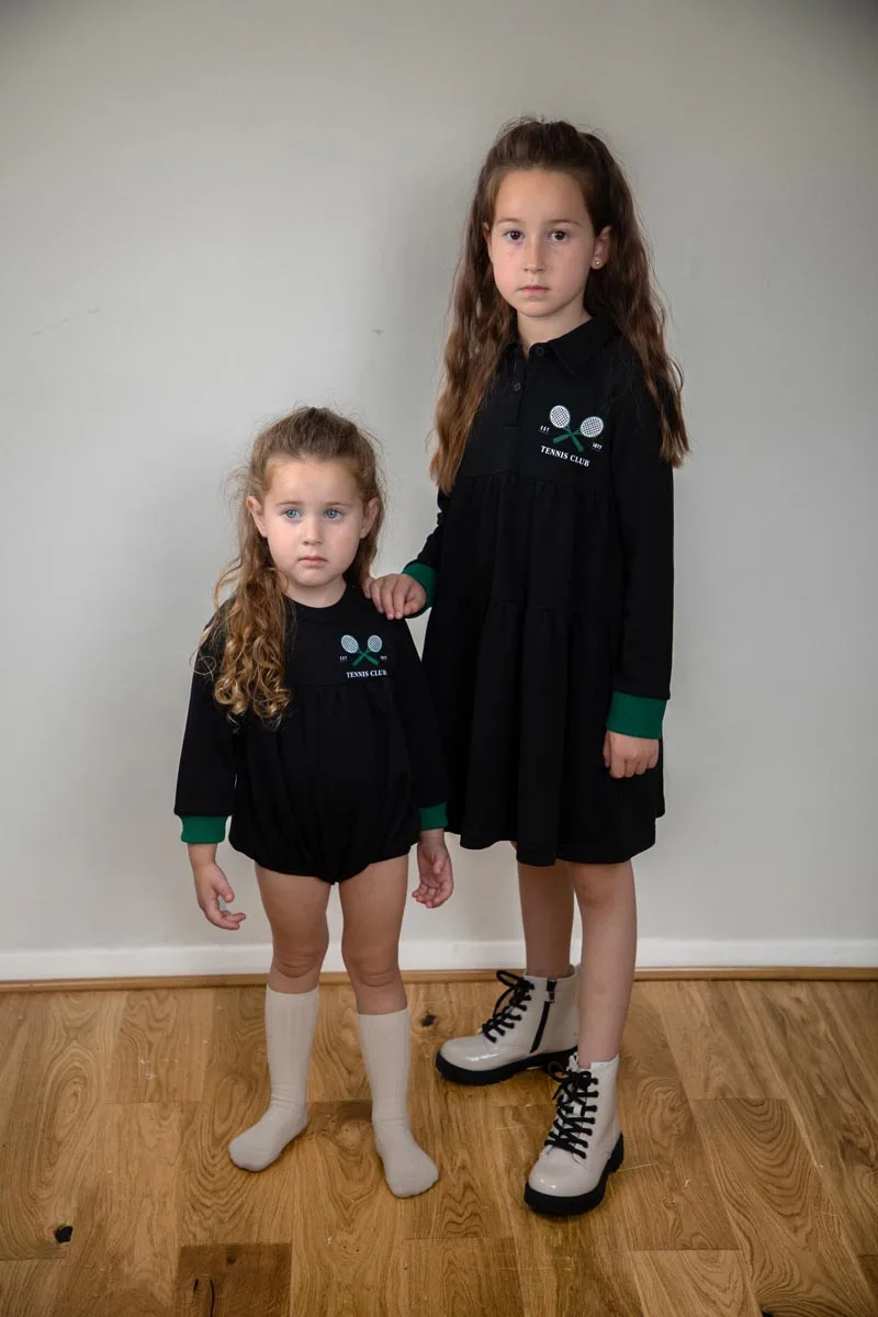 Kinder fallen Winter Baumwolle Mädchen Kleid Junge Mädchen Sweatshirt Tennis gedruckt Kleid Top & Stram pler Familie passende Kleidung – Detail 8