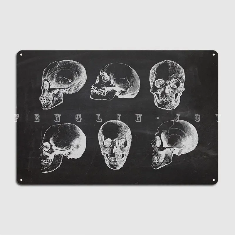 Blackboard Skulls Poster Metal Plaque Cinema Living Room Club Bar Painting Décor Design Tin Sign Poster