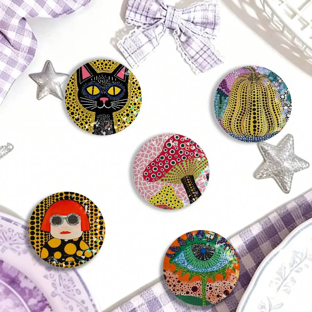Japanese Artist Y-yayoi Kusama Laser Badge Clothes Backpacks Hats Accessories Gifts For Children Friends Fans Collectibles