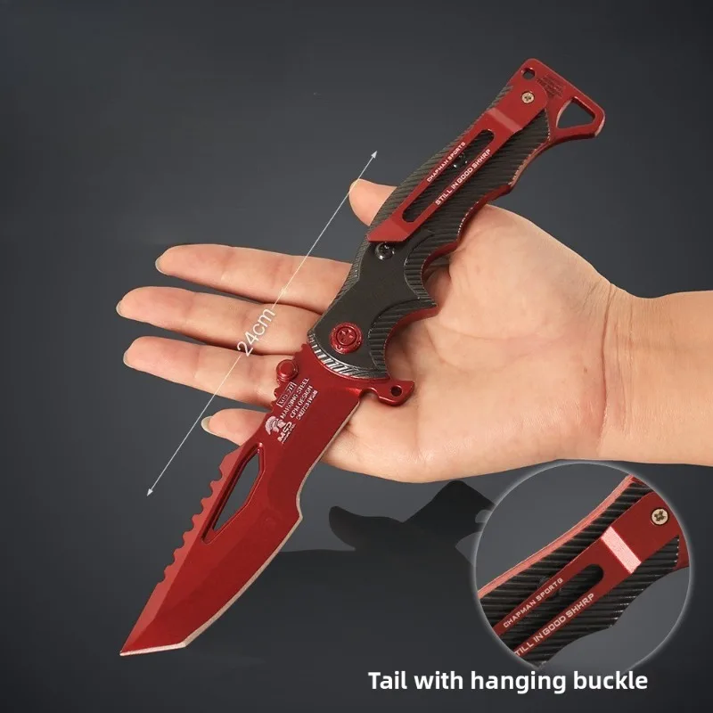 24cm/9.45in Arena Breakout: Infinite Game Peripherals Ornament Crimson Kite Folding Knife Model Toy Gun Birthday Gift for Boys