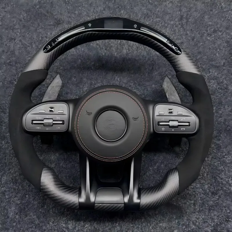 Upgraded LED Matte Carbon Fiber Steering Wheel Assembly with  Enhances Driving Control for Mercedes AMG Modification
