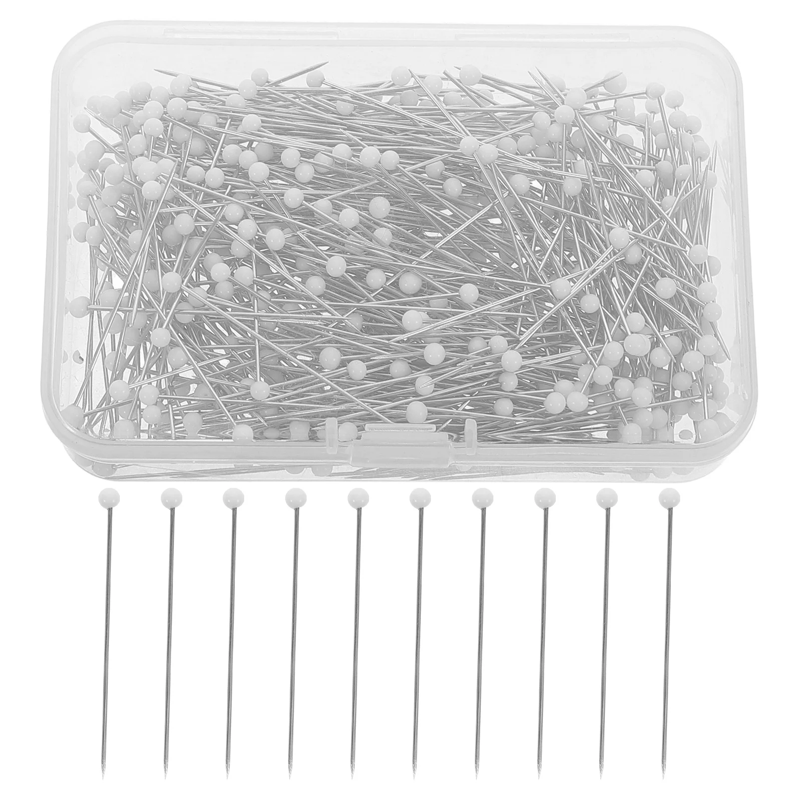 

500Pcs White Glass Head Straight Pins for Quilting Dressmaking Embroidery Fabric Positioning DIY Sewing Accessories
