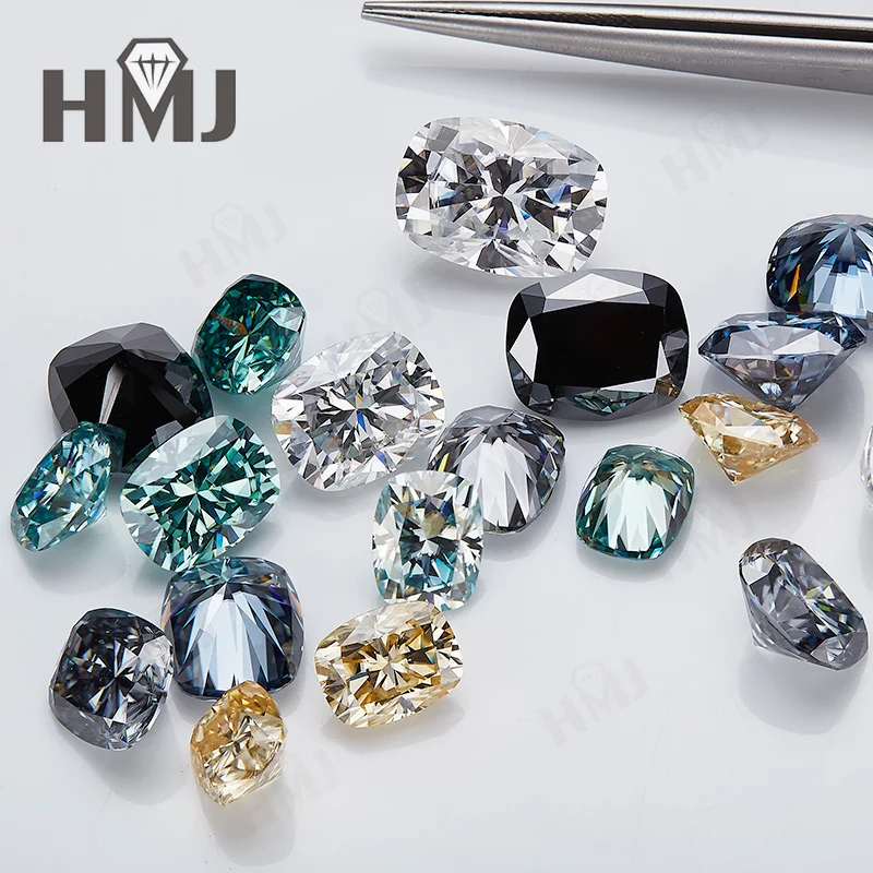 Moissanit Loser Stein, länglicher Kissen-Schliff, D-Farbe, VVS1, 3 Karat, im Labor gezüchteter Diamant, zertifiziert für Schmuckherstellung, Materialien im Großhandel – Detail 8