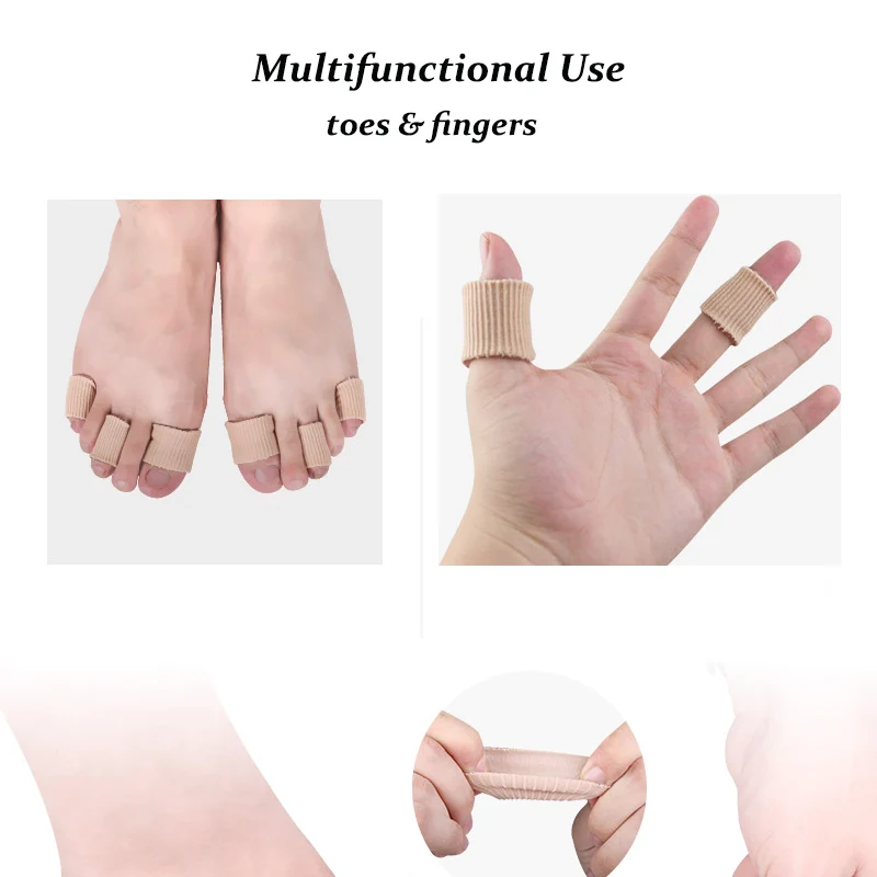 Pexmen 1/2/3 قطعة أنابيب أصابع القدم القابلة للقص الأكمام جل أصابع كم حماة الإغاثة تو ضغط الألم مزيل الذرة والنسيج #5