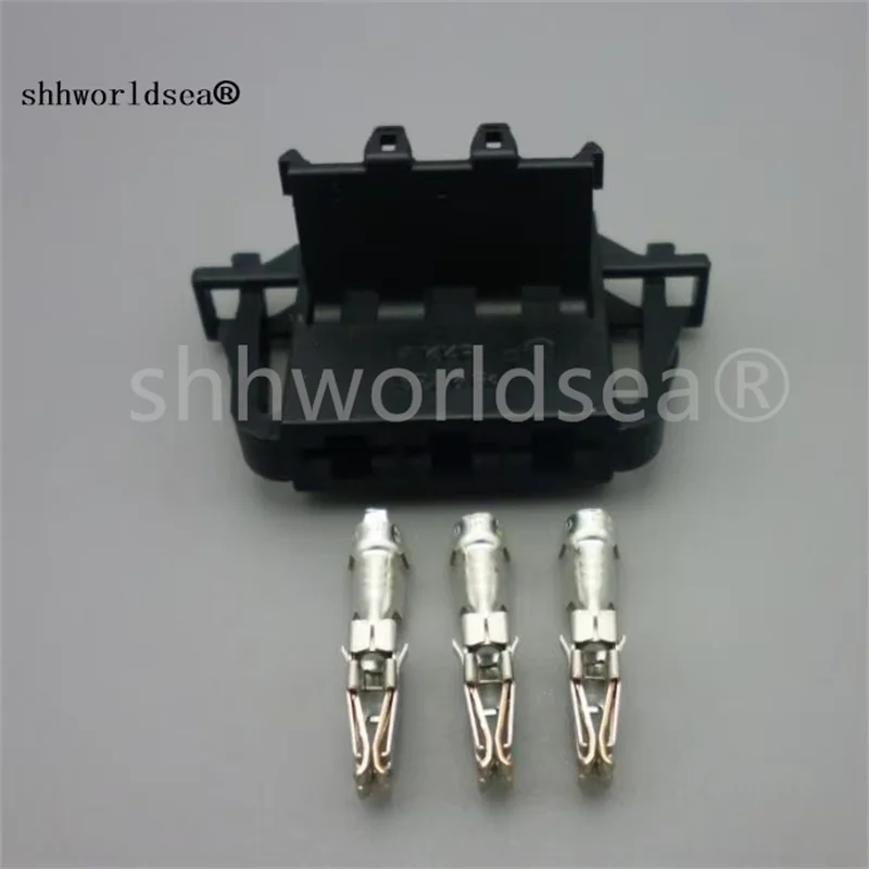 Shhworldsea 3 Pin Female Auto Fan Wire Sockets 6.3mm 1J0972753 For VW for Audi 1J0 972 753 Automotive Cable Connector
