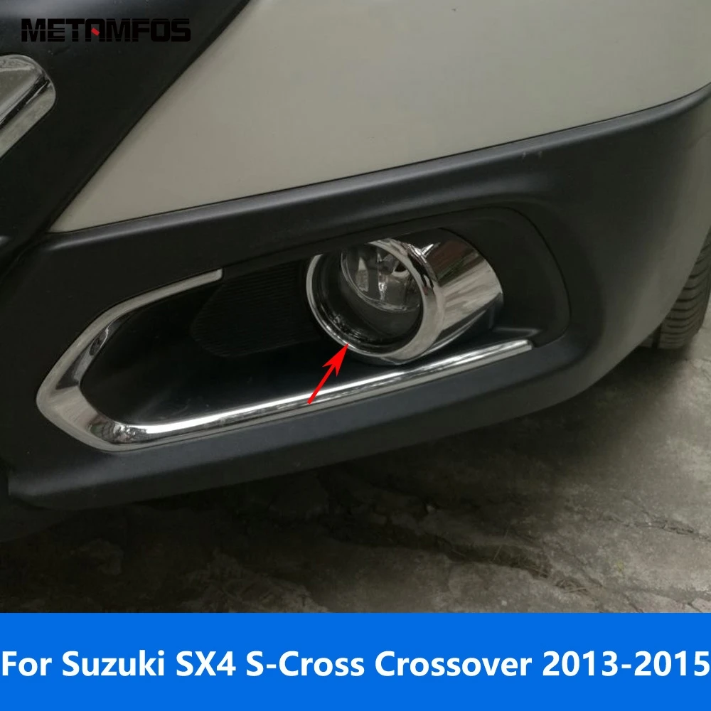 Car Accessories For Suzuki SX4 S-Cross Crossover 2013 2014 2015 Chrome Front Fog Light Lamp Cover Trim Foglight Foglamp Hoods