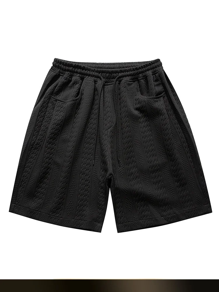 

Американские ретро-шорты с текстурной отделкой и ребристой вязкой, свободного кроя, летние, новые, спортивные, повседневные, универсальные, молодежные, энергичные, из полиэфирного волокна.