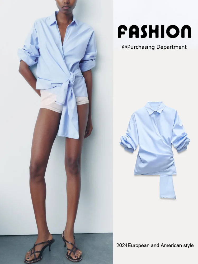 

Faionable Pure Color Bow Tie irts Women's New Arrival Summer irt Chiffon Material Collar Long Sve Commute Sle