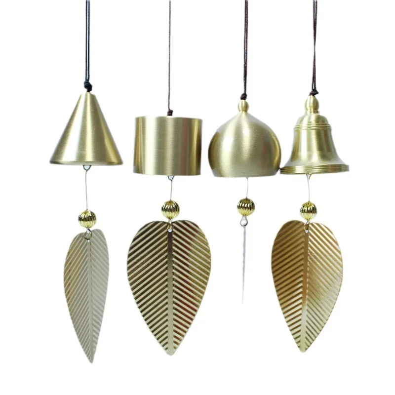 Creative Japanese Style Brass Wind Chimes Home Balcony Bedroom Car Interior Hanging Ornaments Birthday Gifts Leaf Wind Chimes - view 5