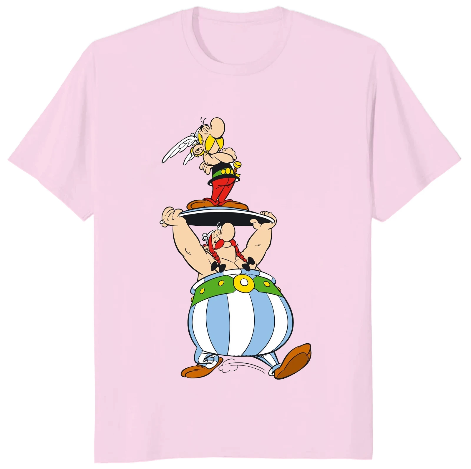 Popeye Asterix and Obelix Printed Cotton Short-sleeved T-shirt Street Wear Kawaii Men\'s and Women\'s Festival Can Be Summer Tops