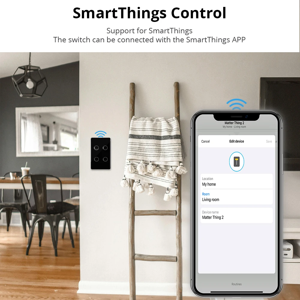 Zemismart-Joli Mural Tactile Intelligent Wi-Fi, Contrôle à Distance, Compatible Homekit