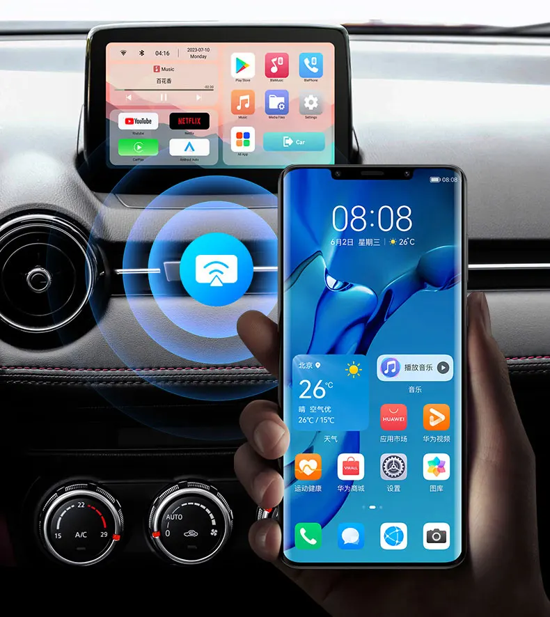 Typ-C-Schnellladung Carplay Android AUTO Wireless Connected Watch YouTube Netflix Videos für Mazda 2 3 6 CX30 CX5 CX8 CX9 MX5 – Detail 9