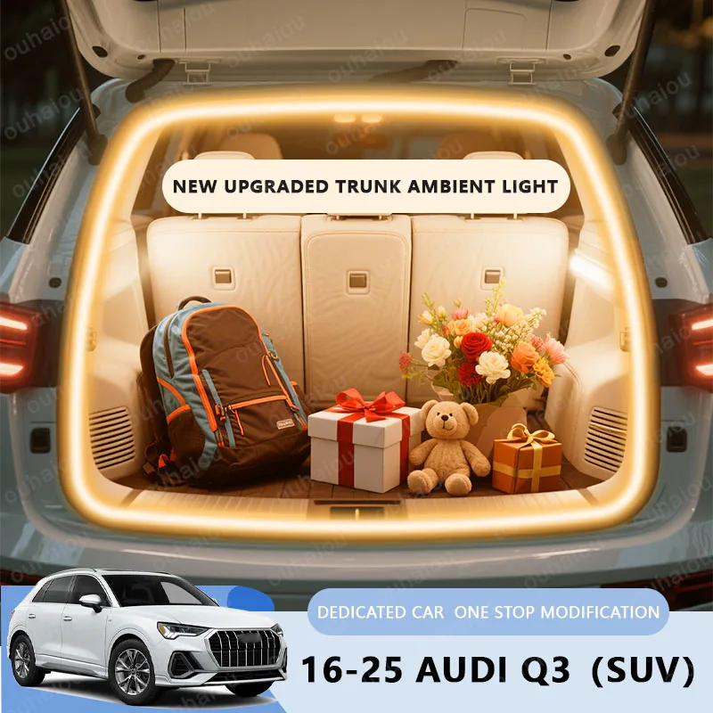 

Для 2013-2025 AUDI Q3 (SUV) модификация фонаря багажника Атмосферные фонари Белый теплый белый Задняя светодиодная панель багажника