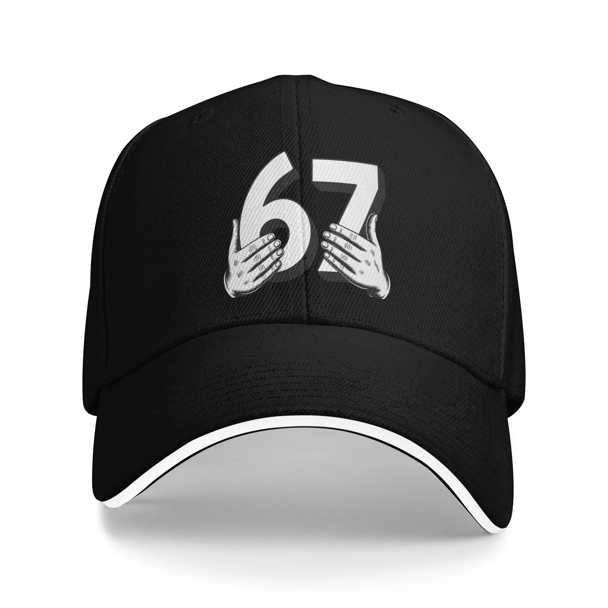 67 Hands Meme Number 67 Graphic Funny Six Seven Design Sun Baseball Cap Summer Men Women Design Trucker Hat Sunscreen Streetwear