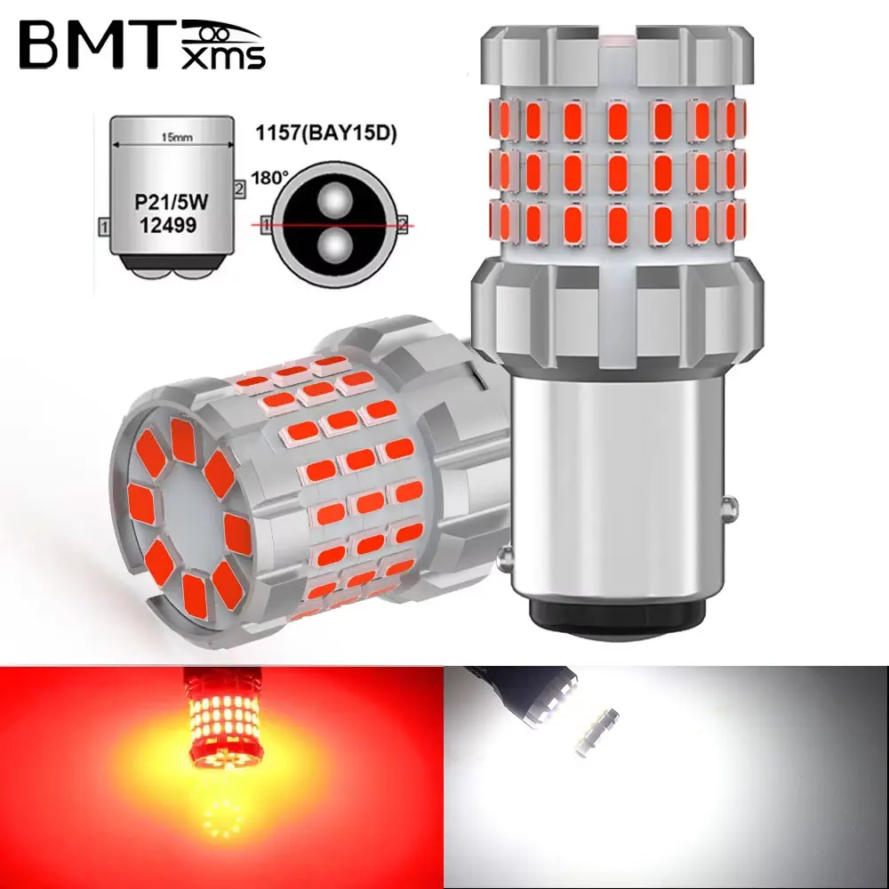 BMTxms 1157 Czerwona Żarówka LED Canbus P21/5W do Ford Focus mk2 Fiesta Galaxy S-MAX Opel Suzuki Citroen Smart