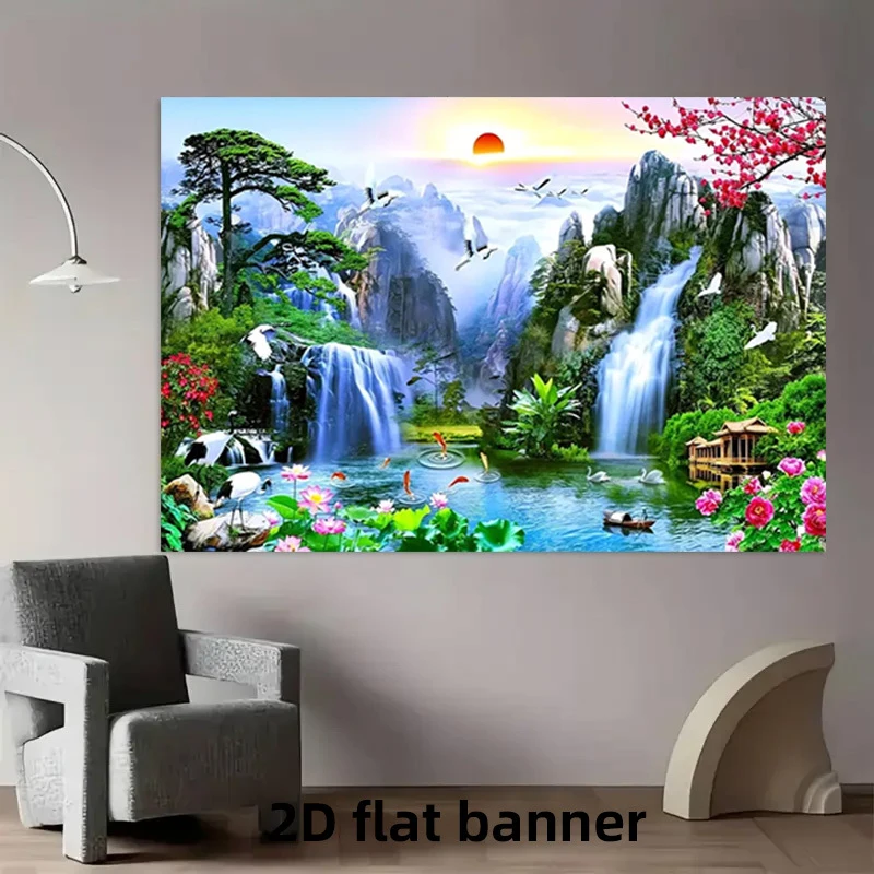 Neuer Wandteppich im chinesischen Stil für Fotografie-Hintergründe, Wanddekoration für Wohnzimmer und Schlafzimmer, Wandbehang aus Polyesterfaser, Heimdekoration