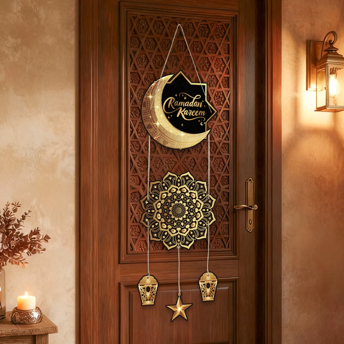 Eid Mubarak Door Hanging Flag Kareem Ramadan Decor for Home 2025 Ramadan Mubarak Islamic Muslim Party Decor Happy Eid Al Adha