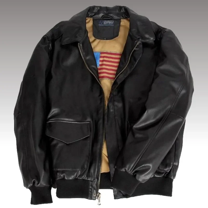 

Men's Winter Vintage Motorcycle PU Leather Jacket Embroidery Detachable Male Biker Bomber Type -2 Faux Leather Jacket Overcoat