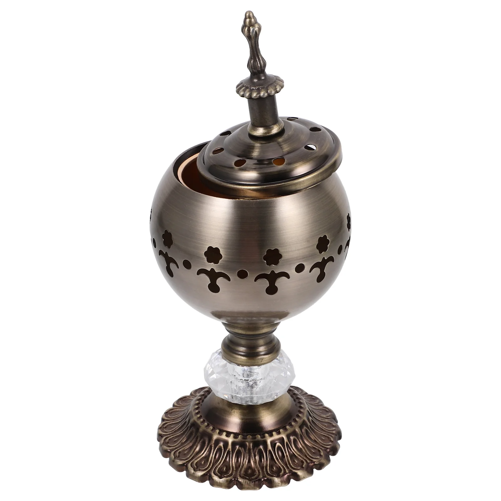 

Candlestick Censer Ornament Aromatherapy Furnace Incense Sticks Creative Stove Decor Hollow-out Burner Holder Iron